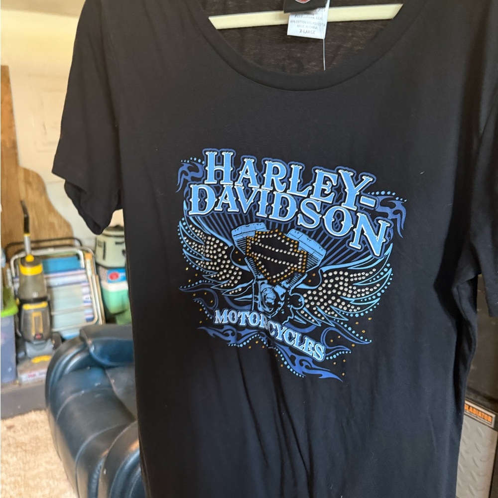 Harley-Davidson Black and Blue Graphic Tee